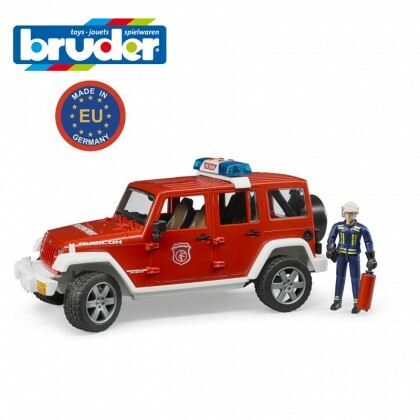 Bruder Jeep Wrangler Unlimited Rubicon Fire Dept Vehicle With Fireman BRU02528