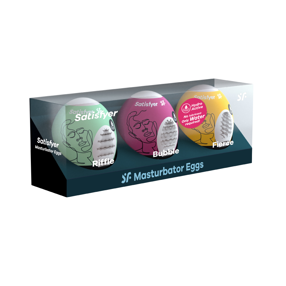 Satisfyer 愉悅蛋3入禮盒Riffle+Bubble+Fierce -淺綠+粉紫+黃