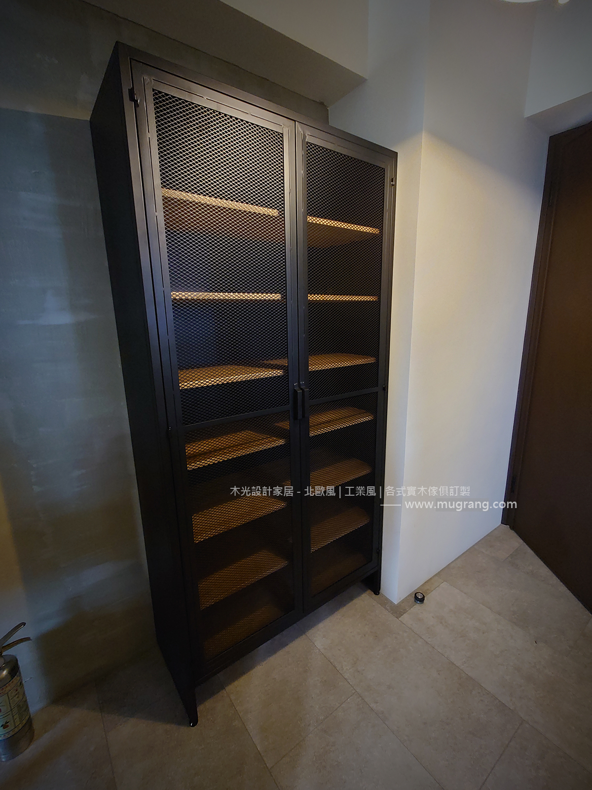 LOFT雙門實木鐵網鞋櫃(可訂製)