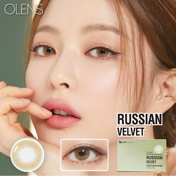 OLENS 1 MONTH RUSSIAN VELVET 月抛棄隱形眼鏡｜每盒2片  (Green /Blue / Gray)