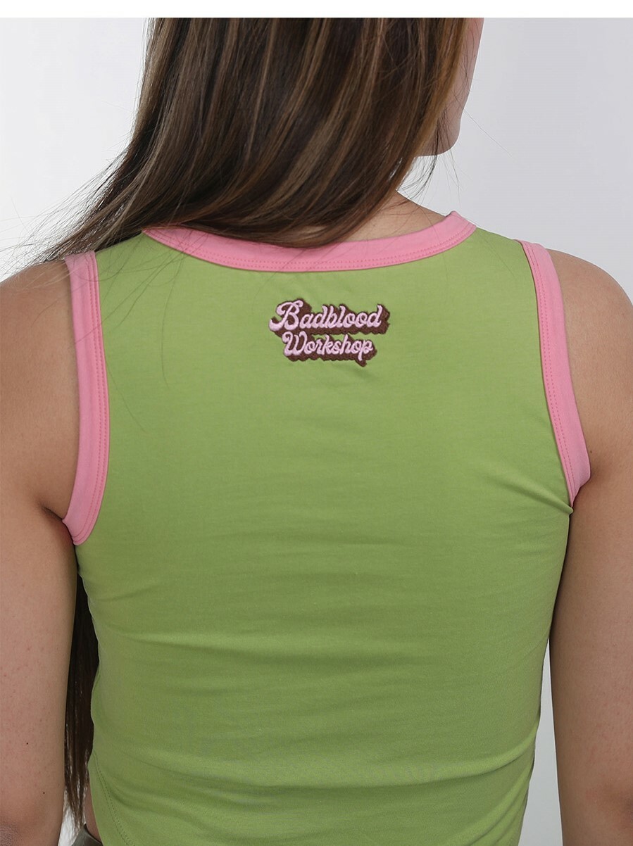 BADBLOOD Sin Laundry Ringer Tank 綠 運動 背心 w-tnk22-008