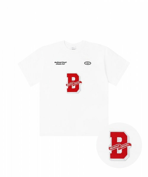 BADBLOOD B Emblem Organic白 棉 五分袖 短袖 at-tee22-029