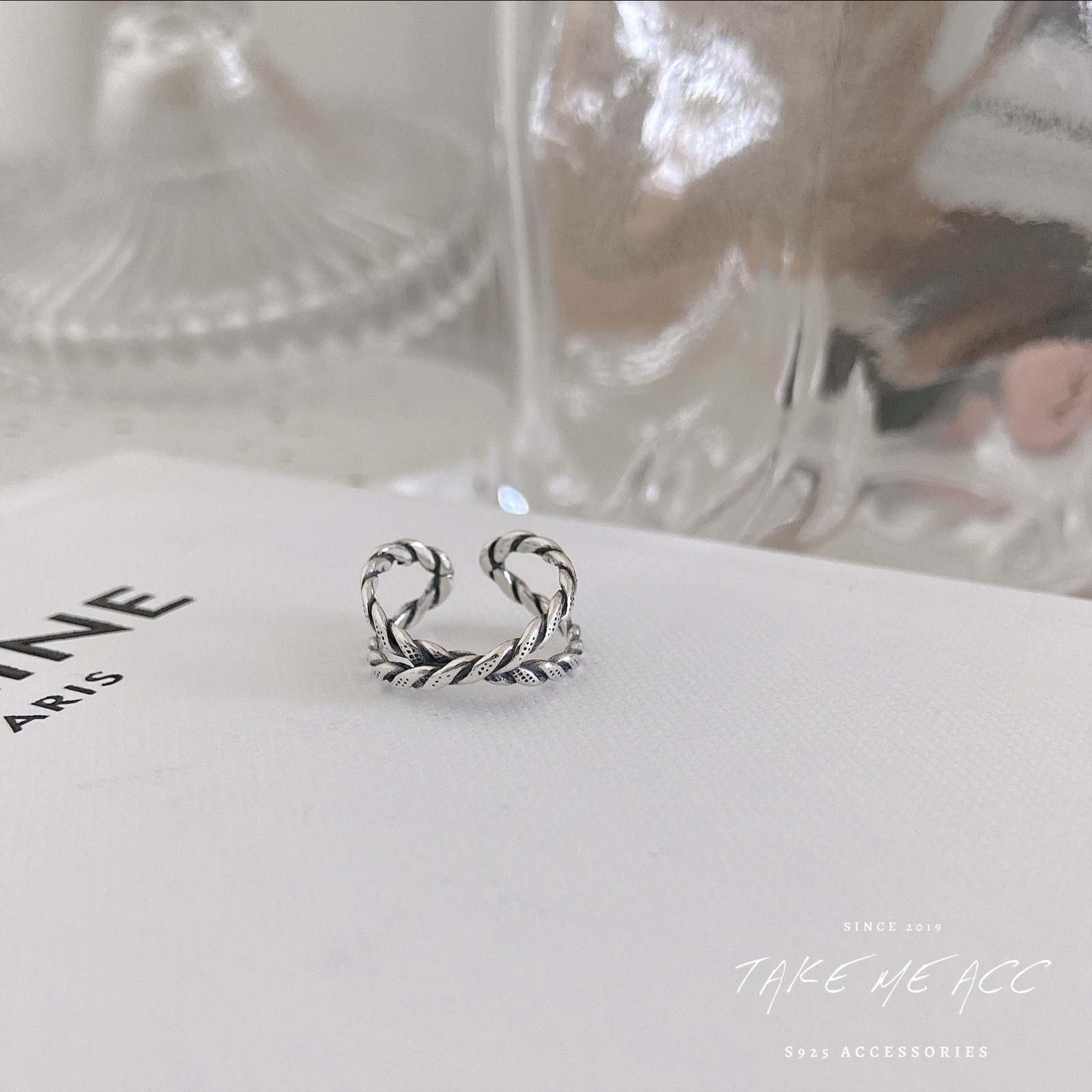 交叉麻花｜純銀戒指