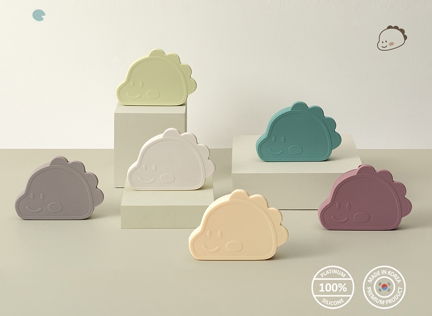 韓國直送 🇰🇷Bluemama Modui矽膠恐龍餐盤 (連蓋)