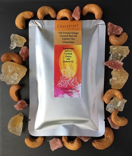 [香港製造] Chocobien 焦糖紅鹽腰果75%朱古力 50g