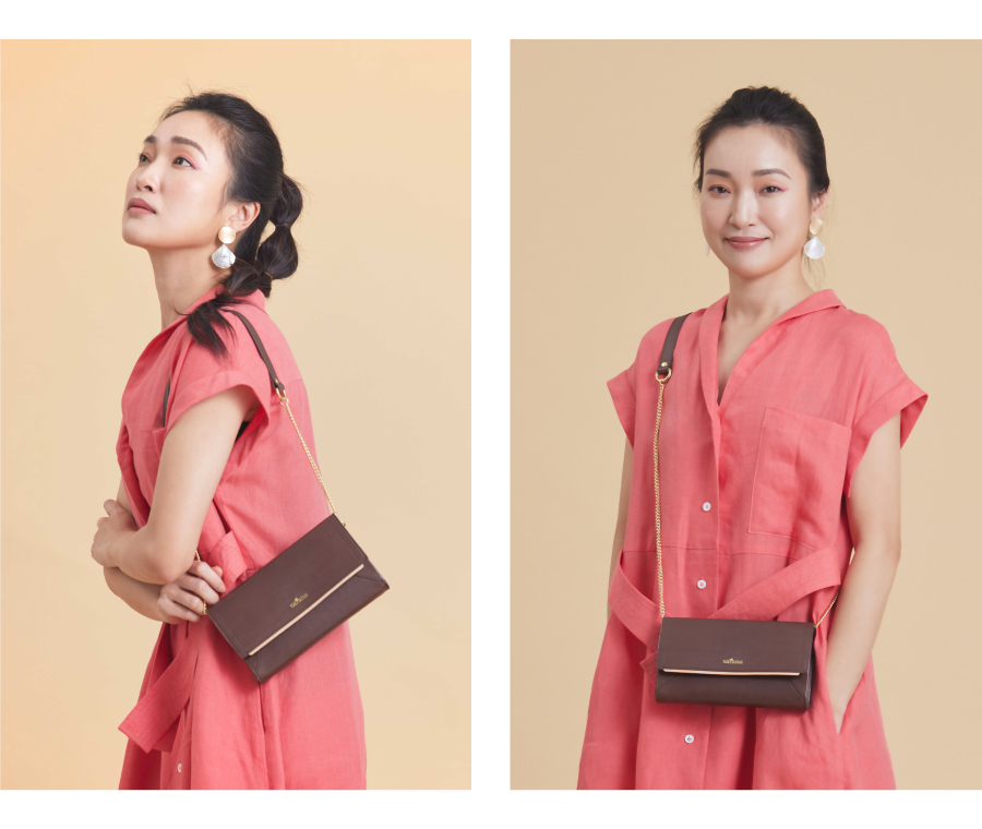 咖啡色鍊條包 真皮斜背包 皮革側背包 真皮包包 真皮品牌 男包 女包 包包 包包推薦 包包品牌 Leather 心革調皮革鍊帶包 satana SLG0550-401 防潑水 深咖啡 穿搭