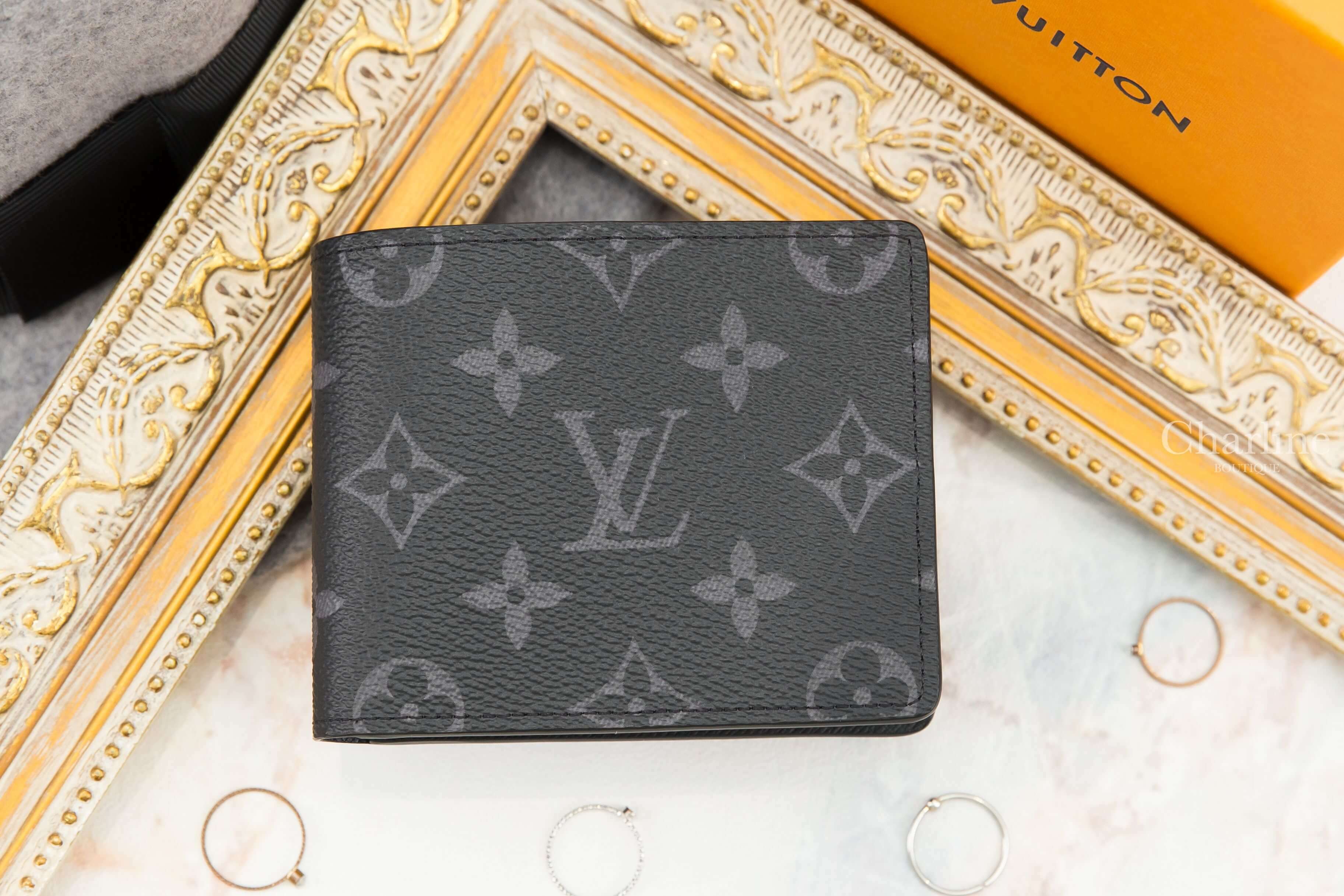 Louis Vuitton Slender Wallet 黑色帆布老花短夾-Charline Boutique 精品代購