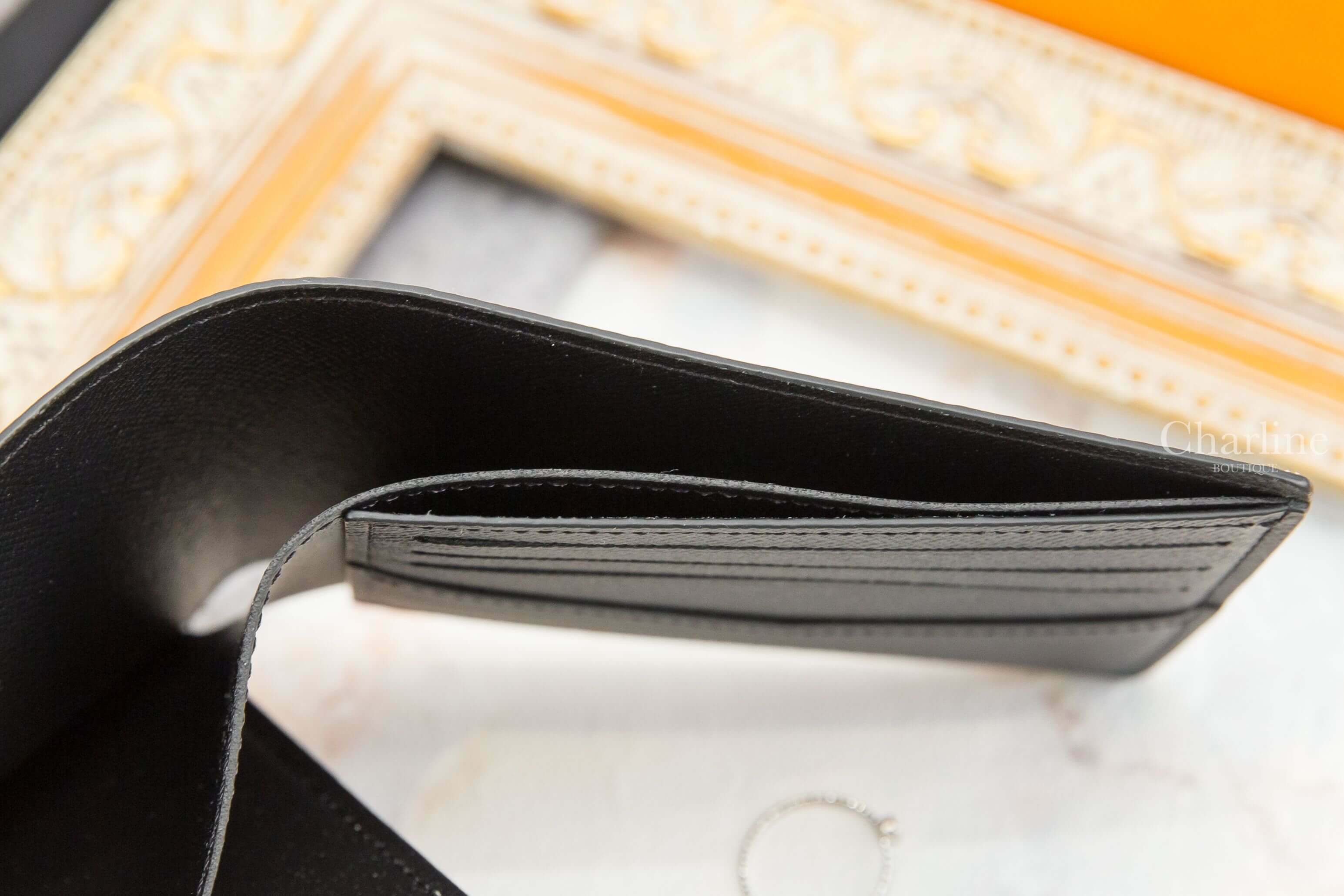 Louis Vuitton Slender Wallet 黑色帆布老花短夾-Charline Boutique 精品代購