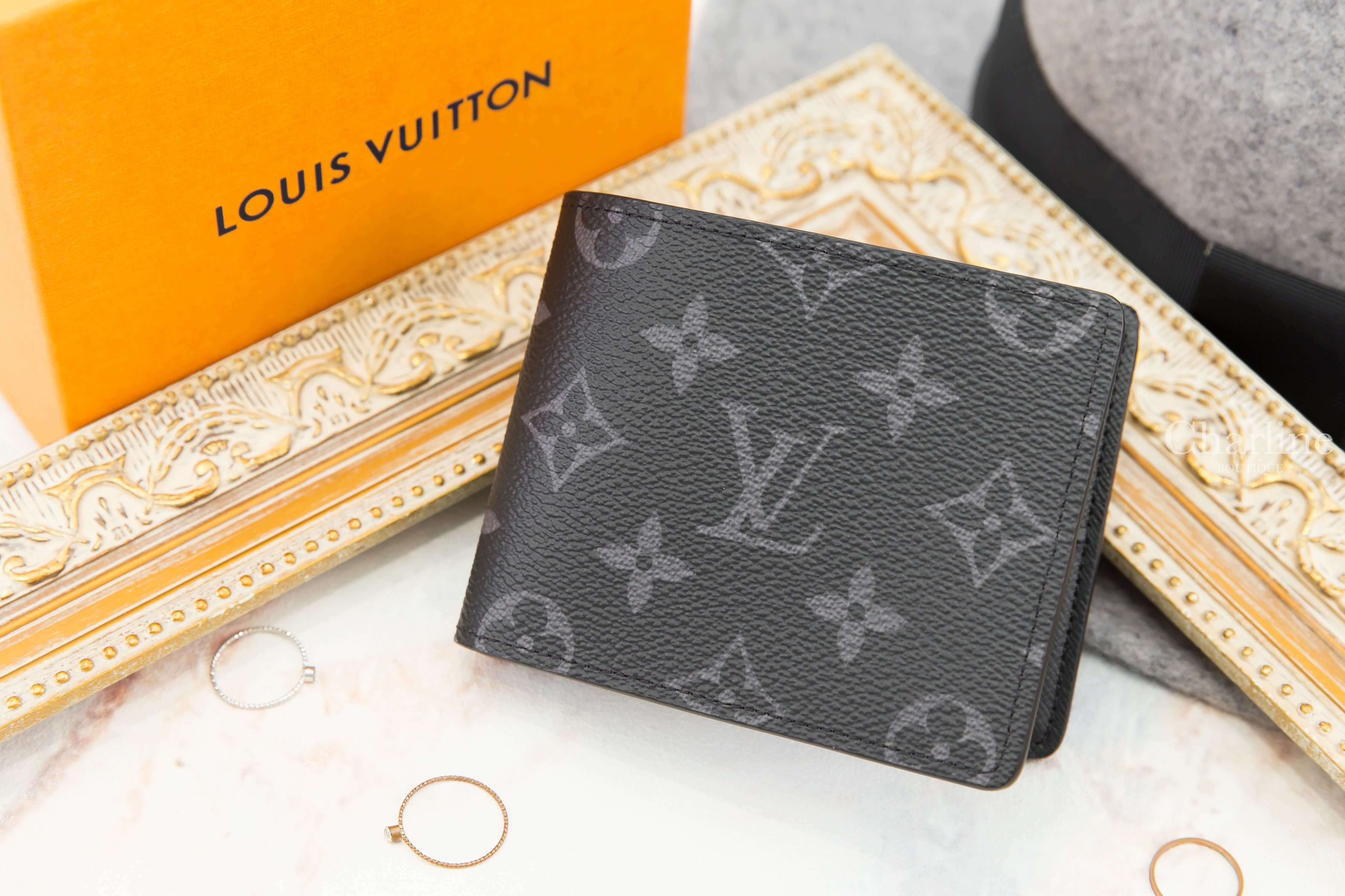 Louis Vuitton Slender Wallet 黑色帆布老花短夾-Charline Boutique 精品代購