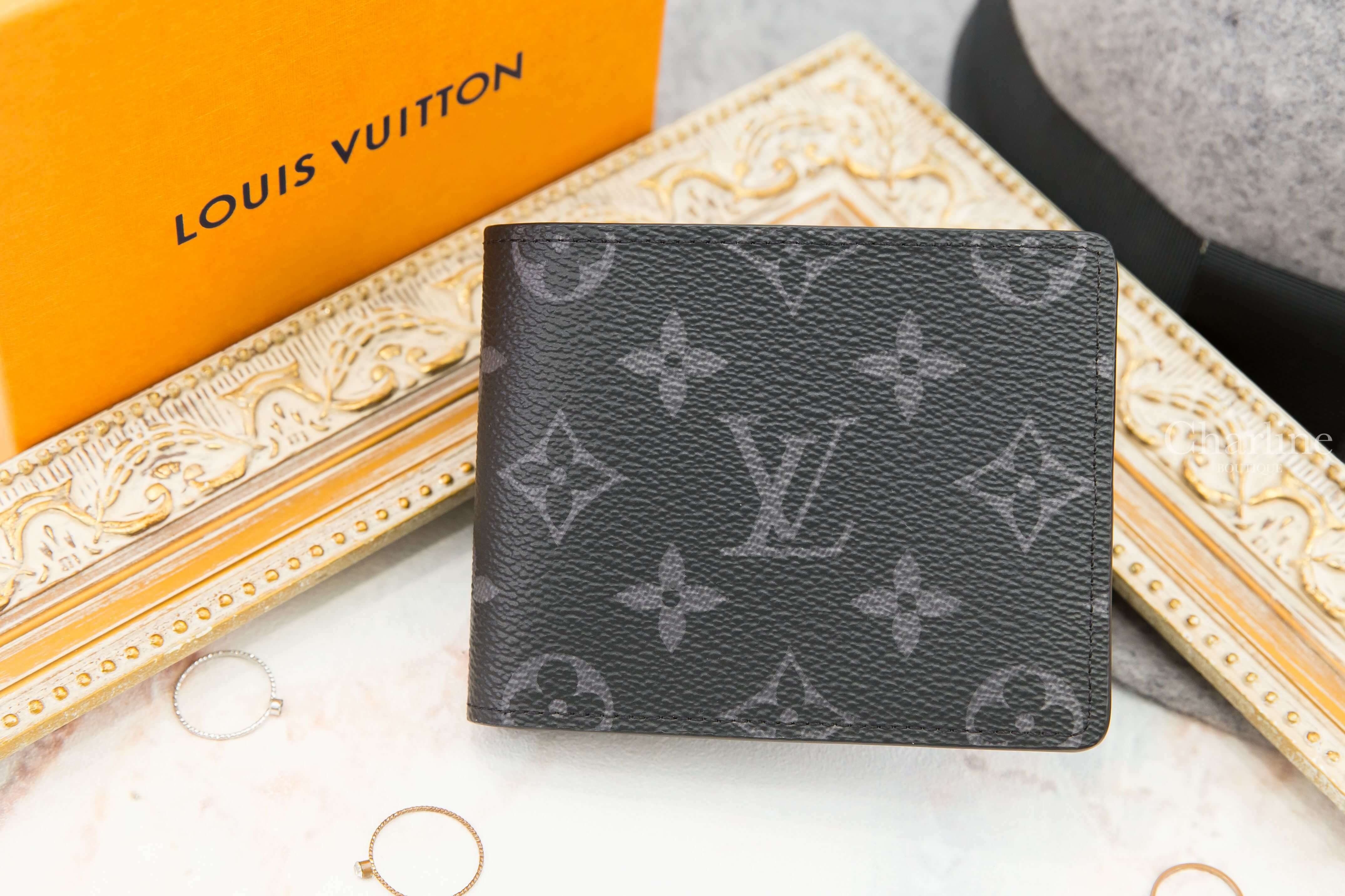 Louis Vuitton Slender Wallet 黑色帆布老花短夾-Charline Boutique 精品代購