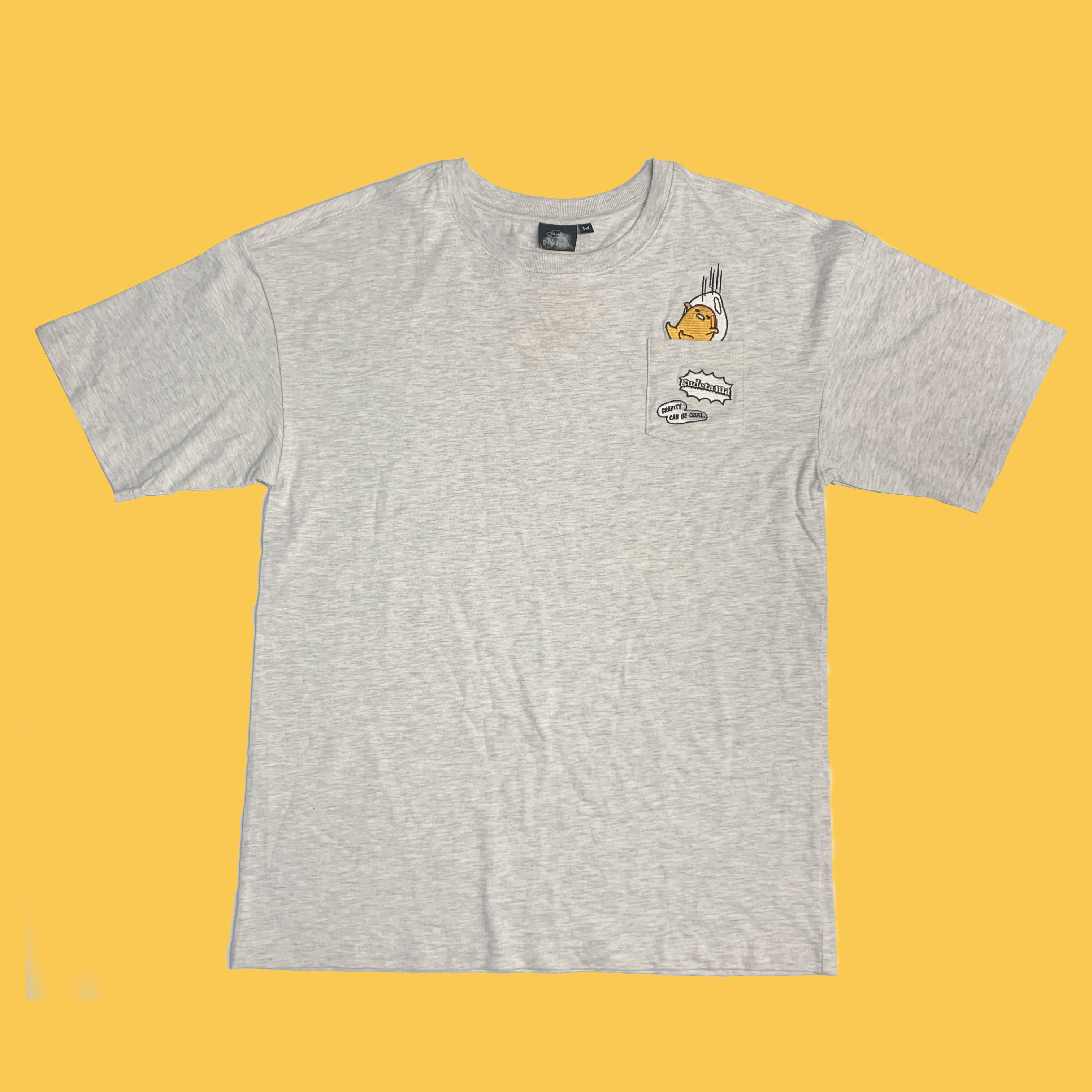 蛋黃哥-短袖T-shirt-掉進去款-灰