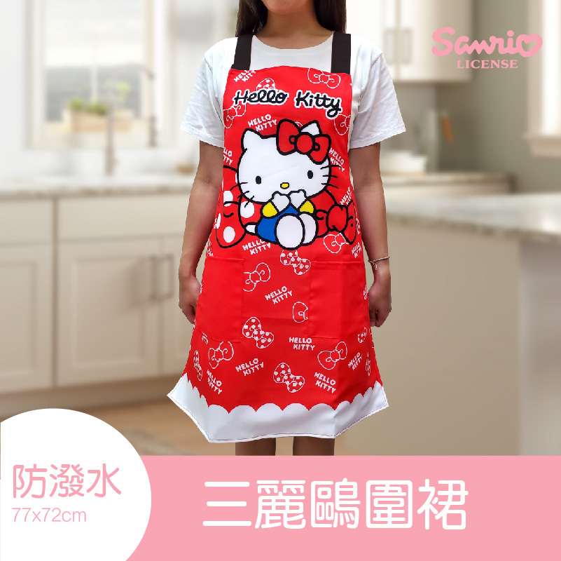 三麗鷗圍裙-HELLO KITTY紅&粉.雙子星.美樂蒂
