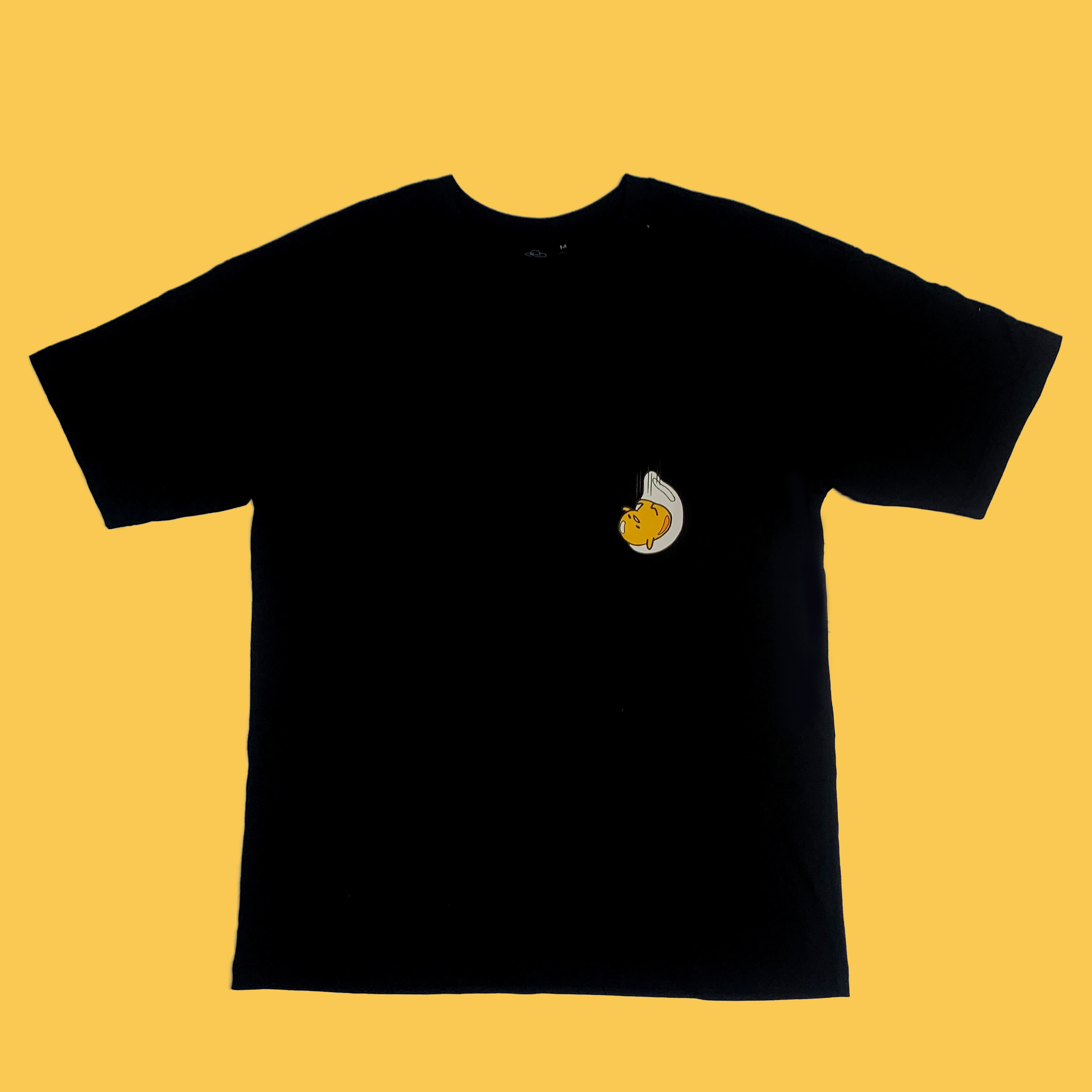 蛋黃哥-短袖T-shirt-墜落款-黑