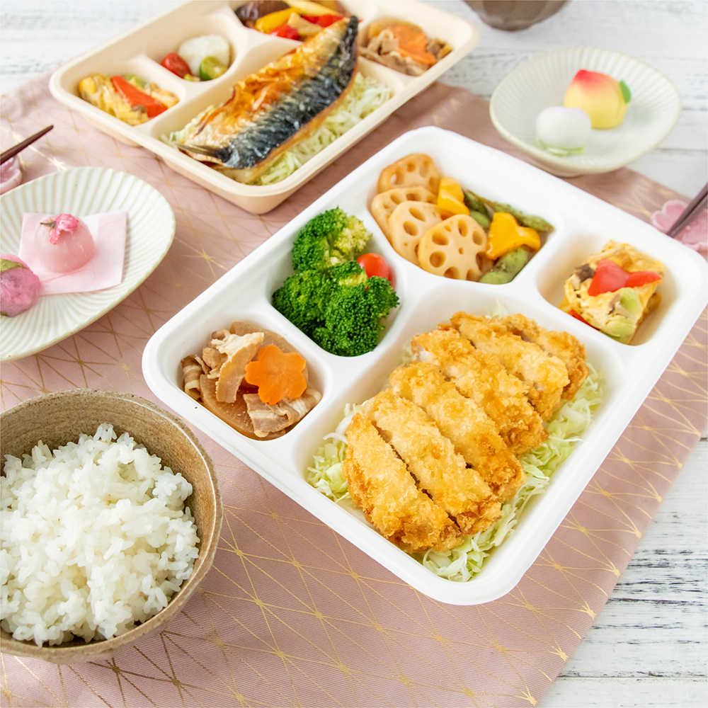 植纖餐盒-白色 五分格 900ml 35號