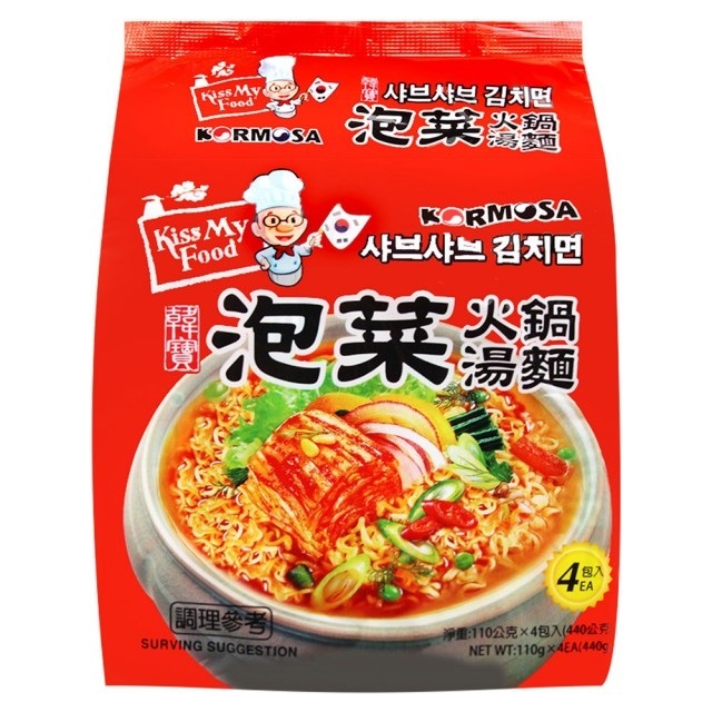 【韓寶】泡菜火鍋湯麵110g (4入/袋)
