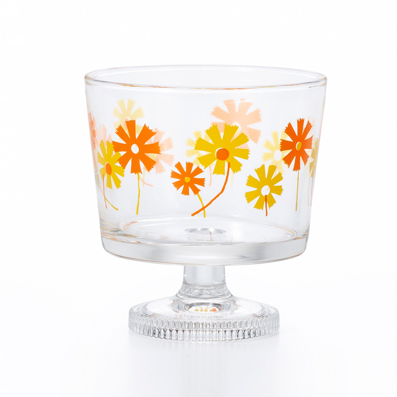 ADERIA 昭和復古 高腳甜點杯-橘菊