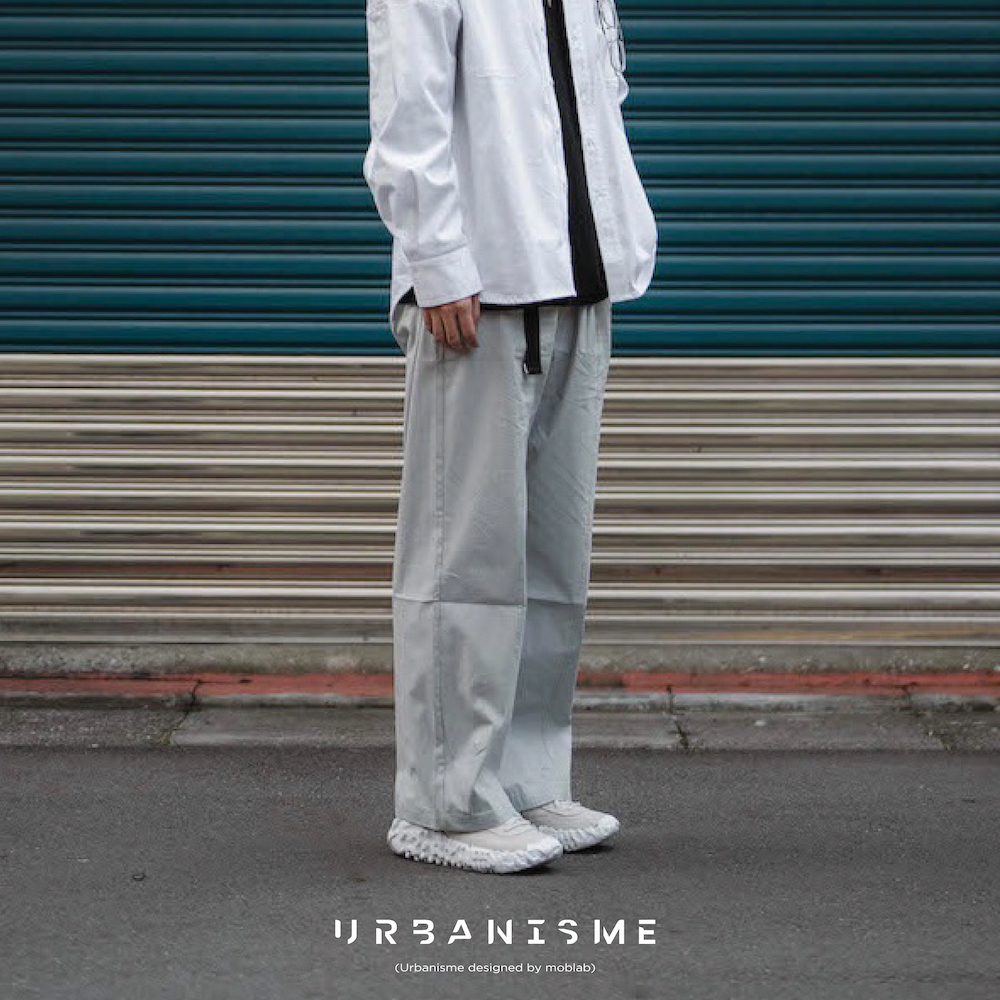 URBANISME 極光灰飾線落地褲