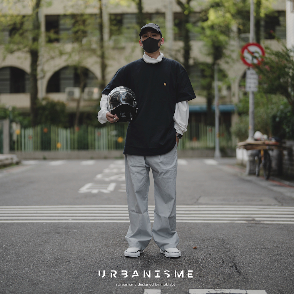 URBANISME 極光灰飾線落地褲