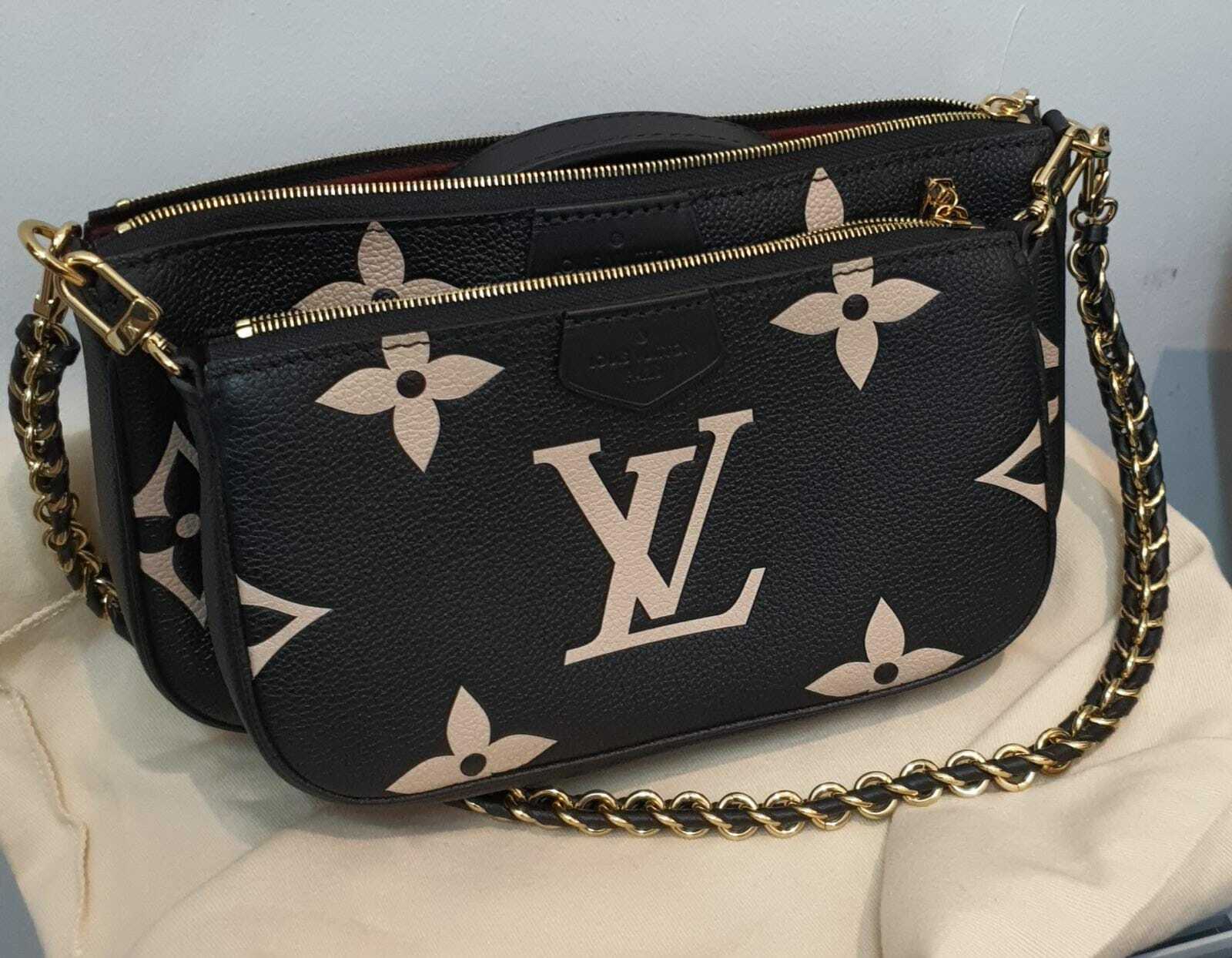 [S] LV 2BAG CHAIN POUCHETTE, BLACK (SLV18)