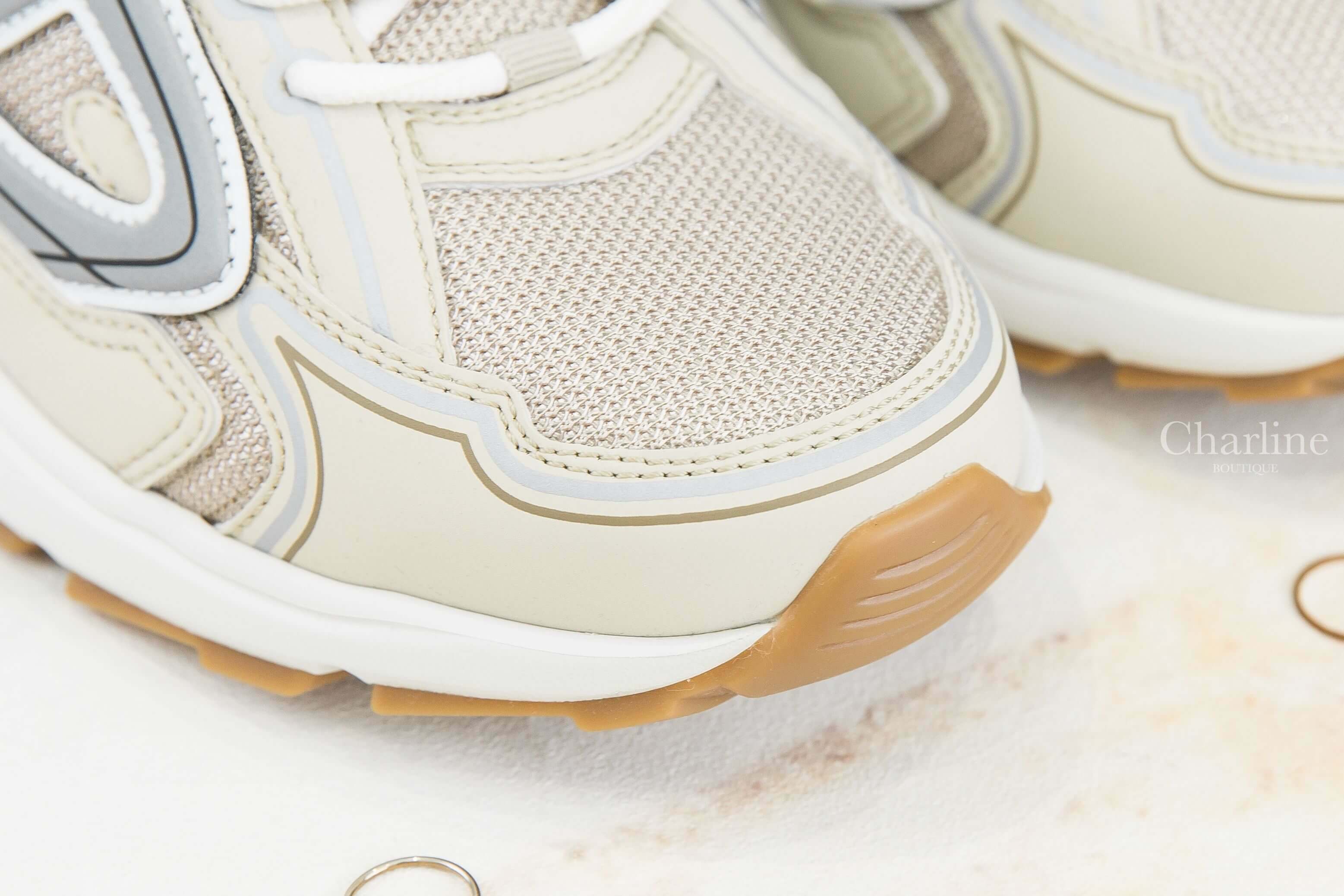 Dior B30 Sneaker 奶油色網狀布面灰色CD運動鞋