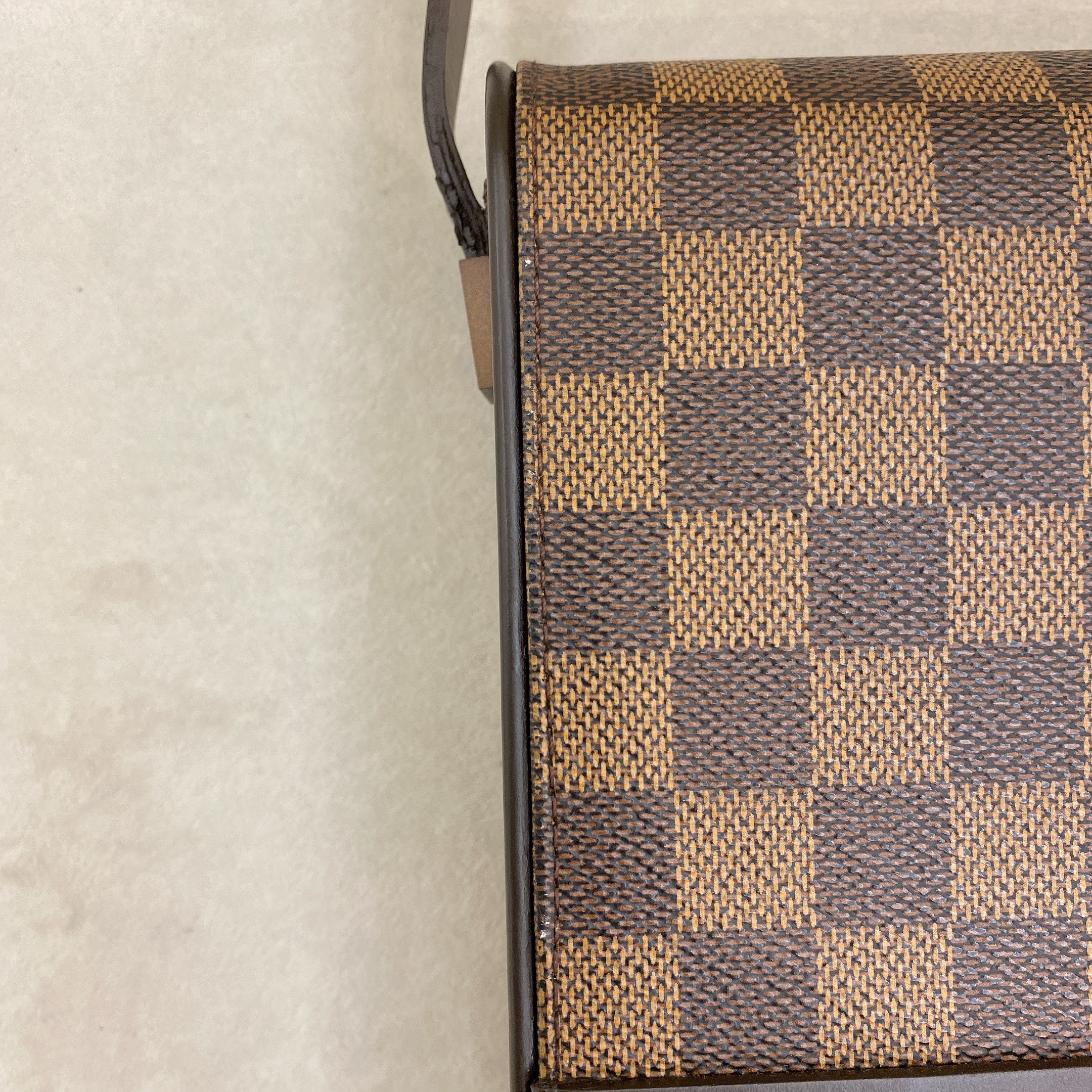Louis Vuitton Damier Ebene Tribeca Mini Shoulder Bag Leather Canvas 2001…