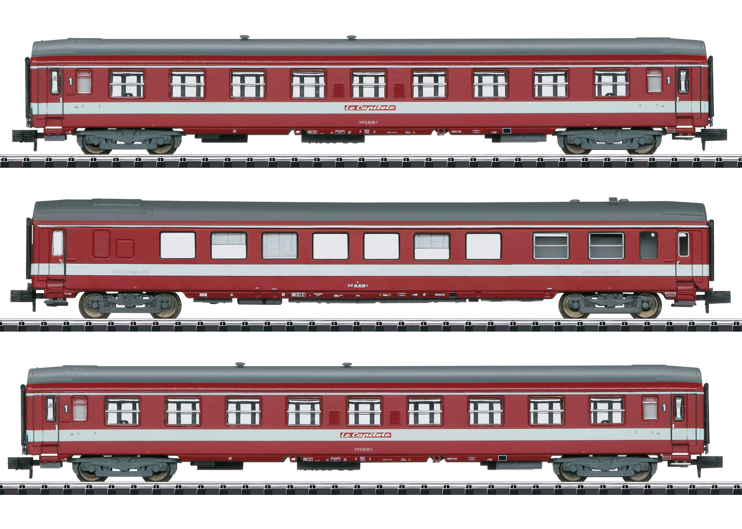 Trix 18218 N Scale SNCF Ep IV Le Capitole Express Train Passenger Car Set