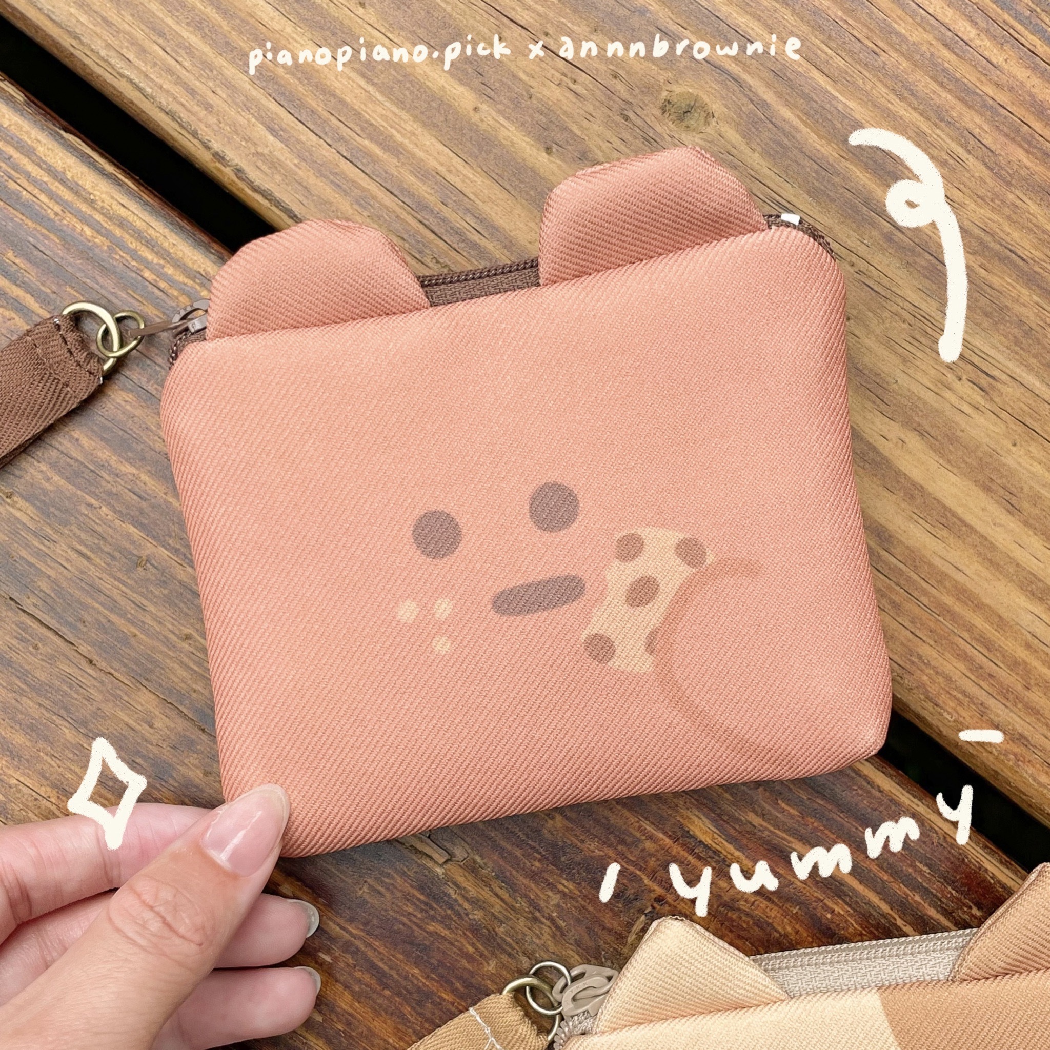 【慢慢挑 x annnbrownie布朗尼｜票卡夾零錢包】 麵包熊