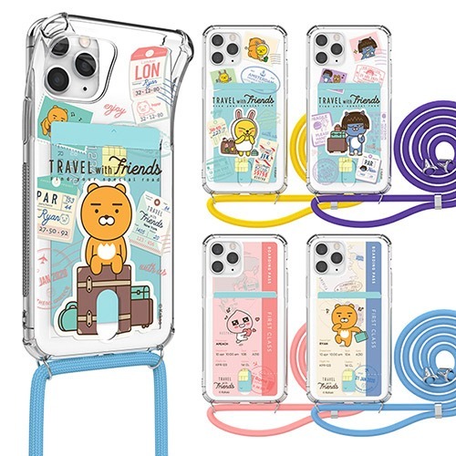 Kakao Friends - lanyard Clear Card Case - 掛繩透明氣墊防撞卡槽手機保護軟殼 S2 15 S23