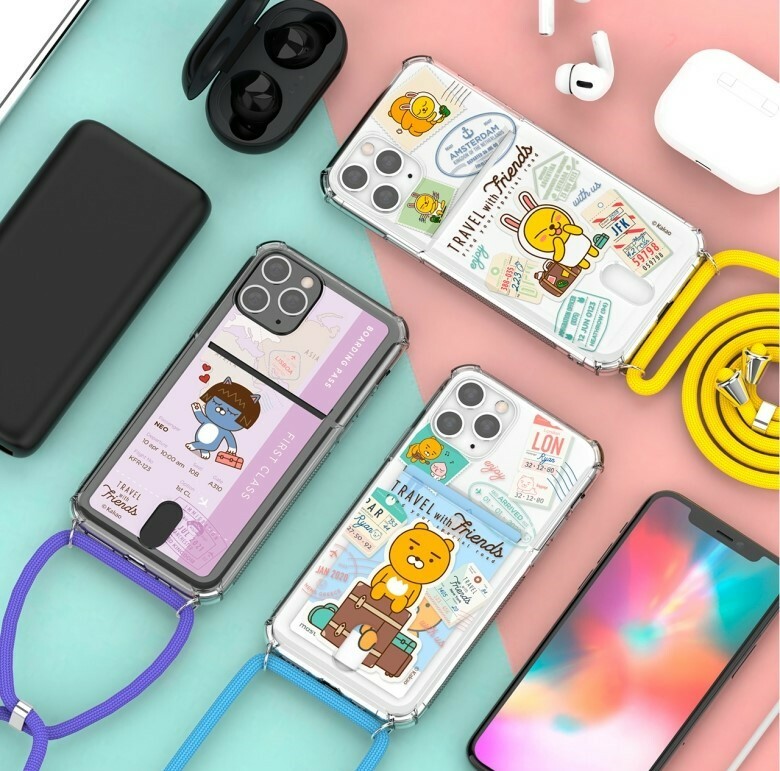 Kakao Friends - lanyard Clear Card Case - 掛繩透明氣墊防撞卡槽手機保護軟殼 S2 15 S23