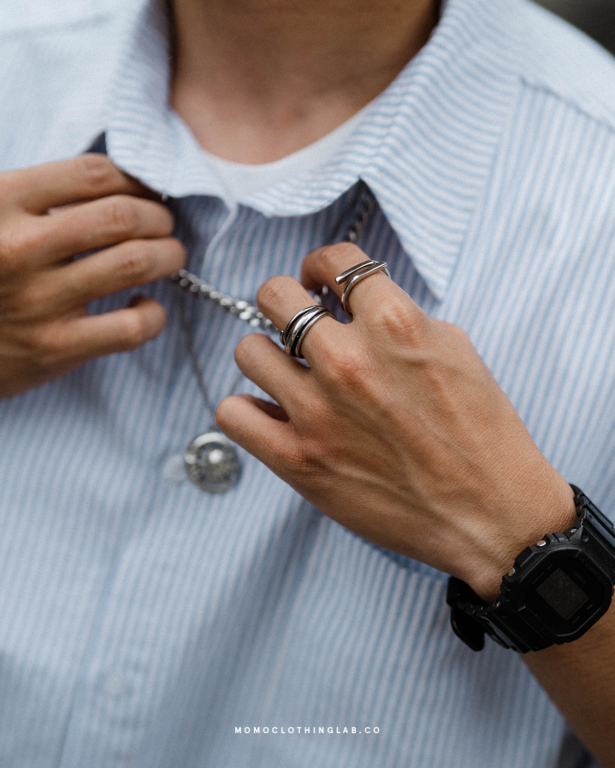 #現貨 (ACCR522) 鋼戒 極簡平槓開口戒