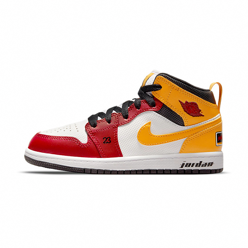 Air Jordan 1 Mid GS  " Motorsport " 賽車紅黃 女款 DJ0336-067 [台灣現貨]