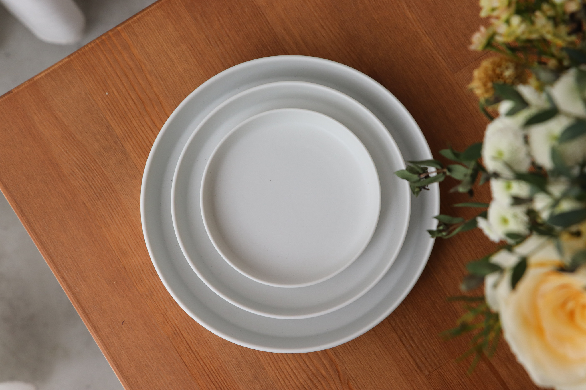 美濃燒 霧面白 洋食器 圓皿