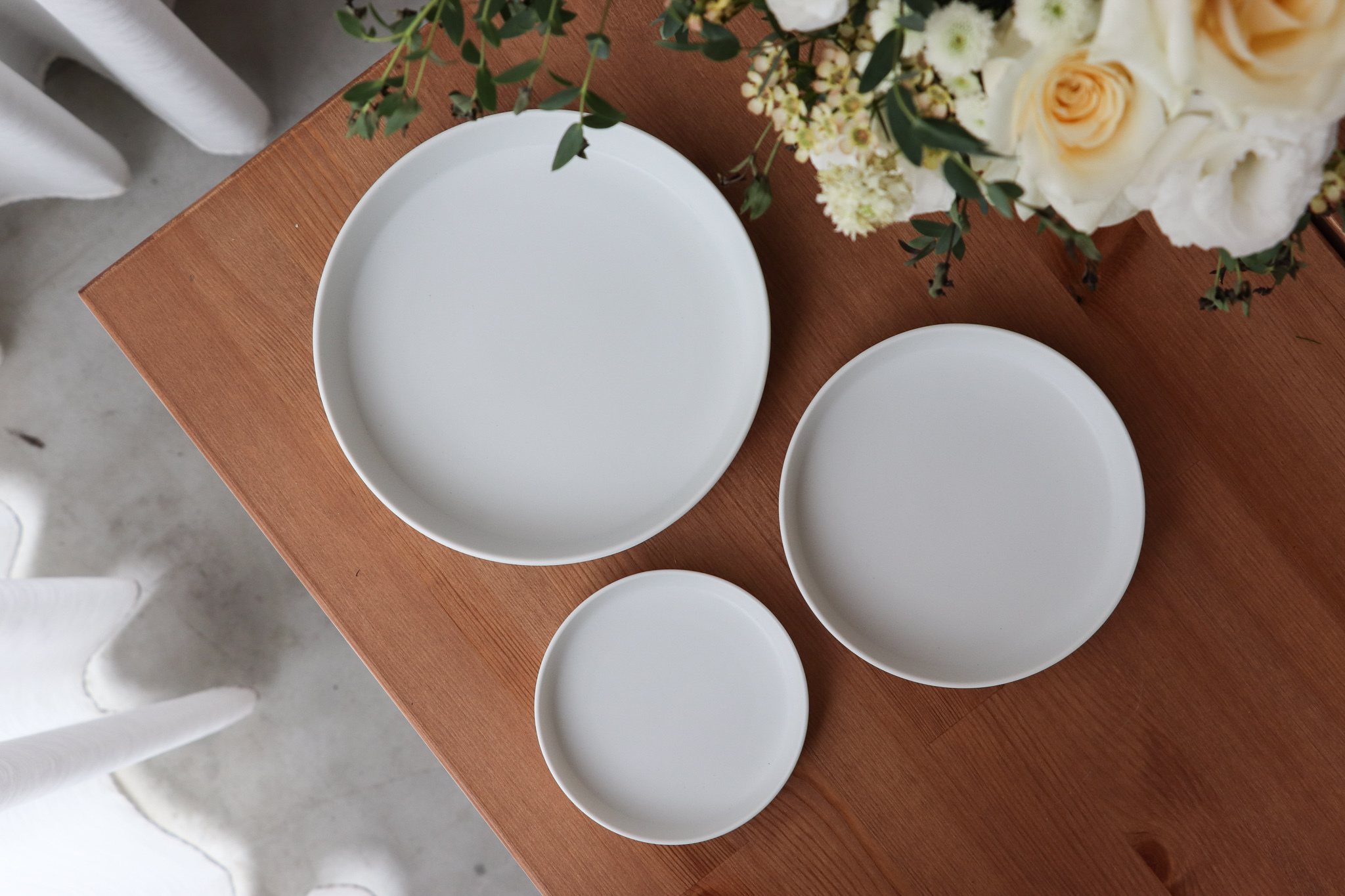 美濃燒 霧面白 洋食器 圓皿