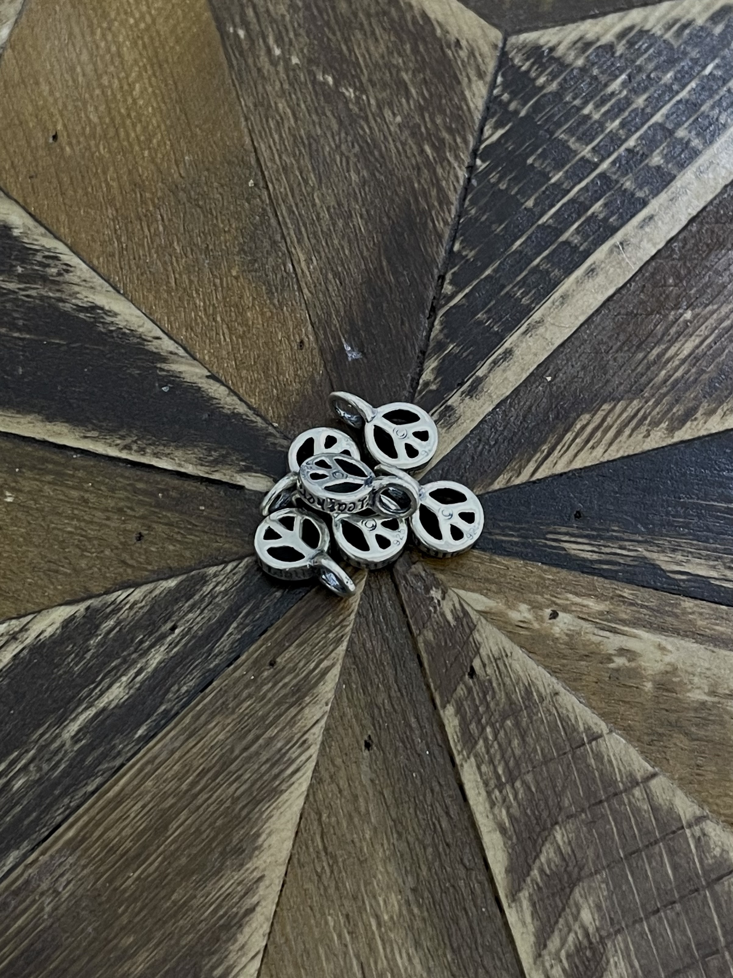 Tiny Peace Charm w/ 3mm Loop