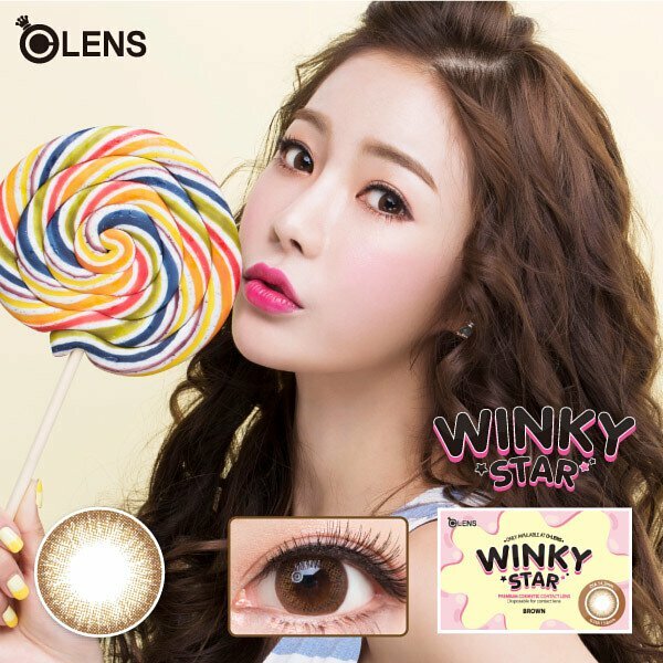 O-LENS WINKY STAR 月拋彩妝隱形眼鏡｜每盒2片 (Brown / Gray)