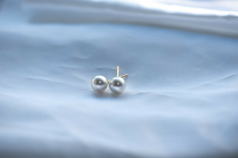 18K Silver Blue Akoya Pearl Earring