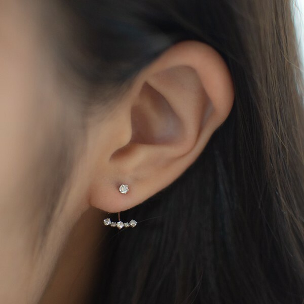 18K Smile Diamond Earring Nuts