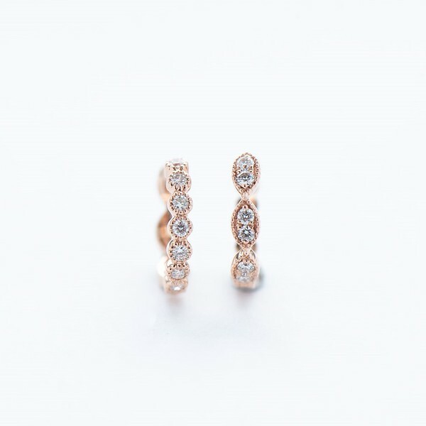 18K Two-way Vienna Diamond Hoop Earring