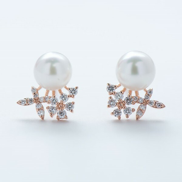 18K Primavera Akoya Pearl Diamond Earring