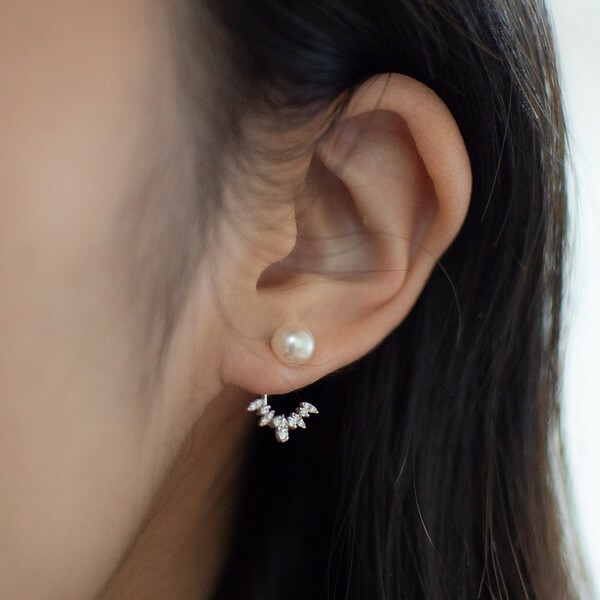 18K Peacock Diamond Earring Jacket