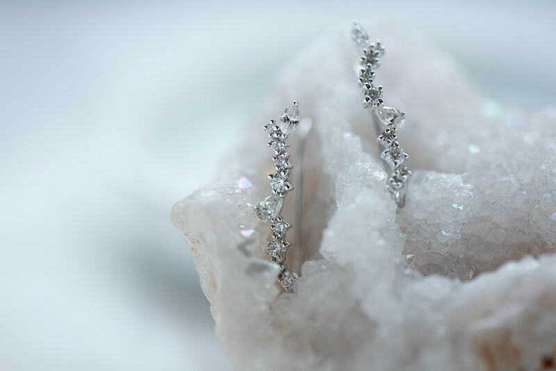 18K Petite Mixed Fancy Diamond Earring