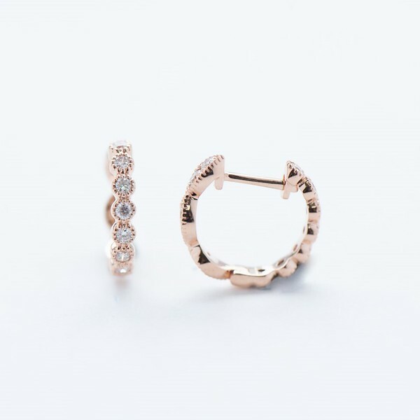 18K Two-way Vienna Diamond Hoop Earring