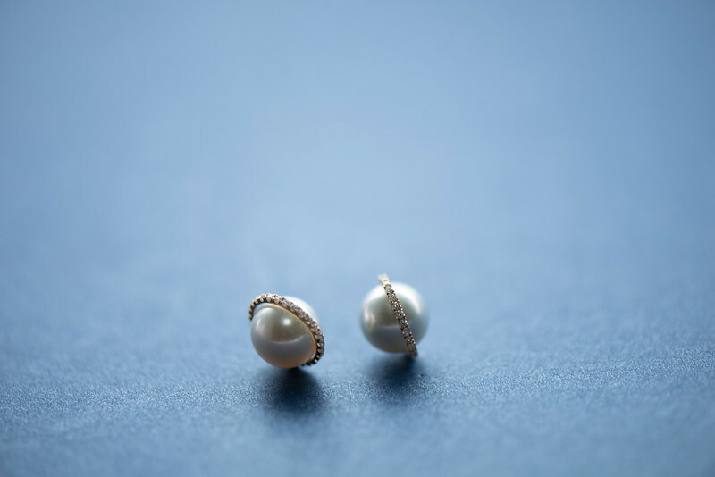 18K Space Silver Akoya Diamond Earring