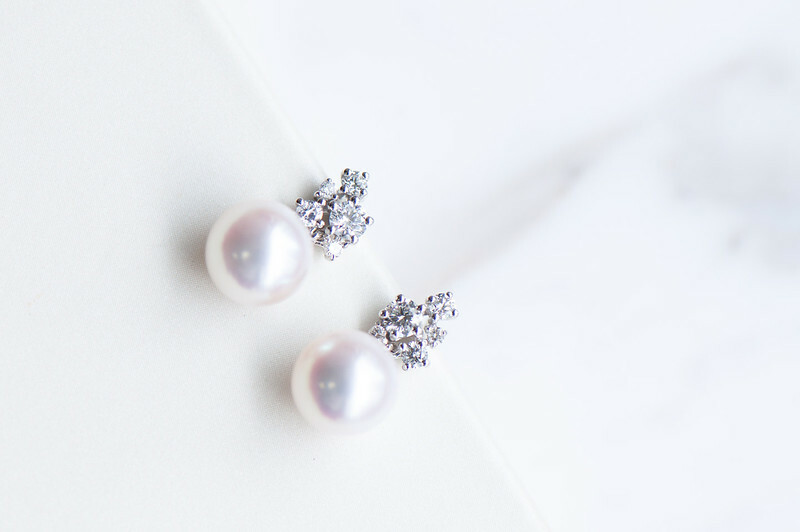 18K Canvia Akoya Pearl Diamond Earring
