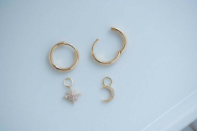 18K Hoop Earring Accessories - Star & Moon