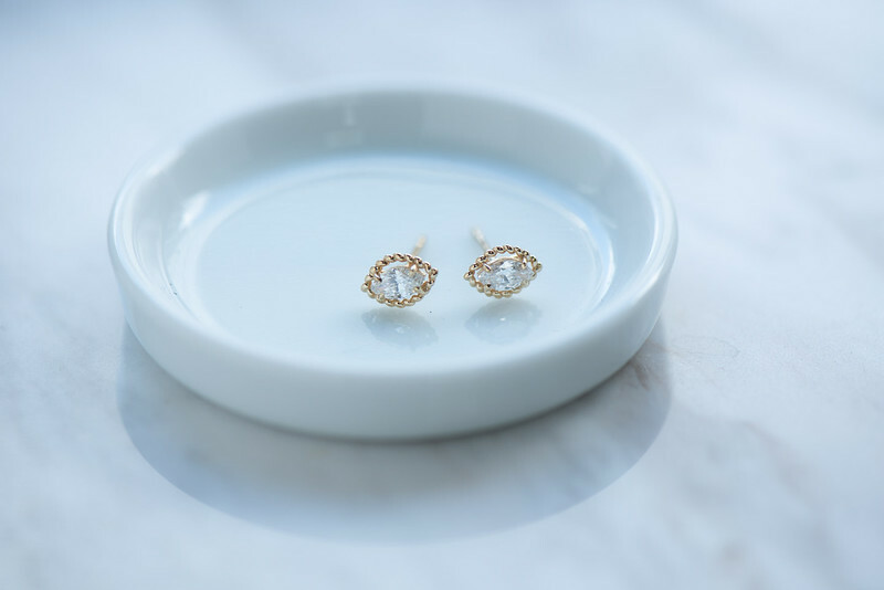 18K Vintage Marquise Diamond Earring