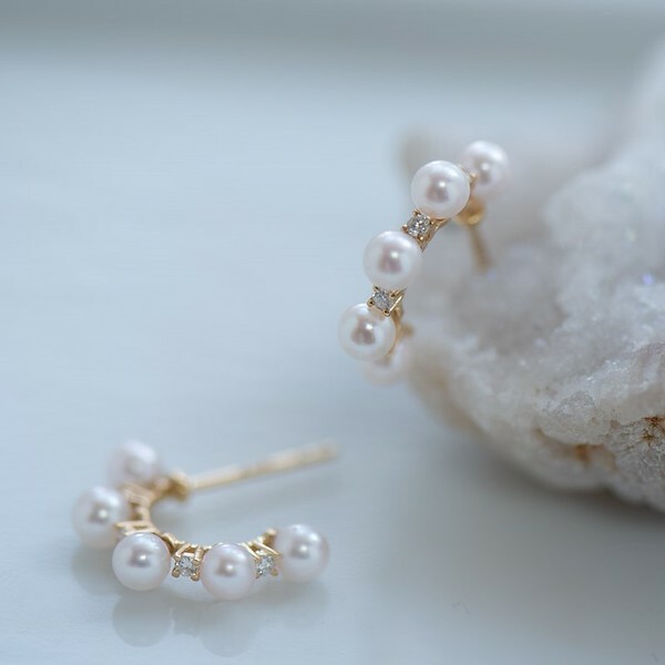 18K Akoya Pearl Diamond Earring