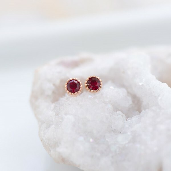 18K Ruby Earring
