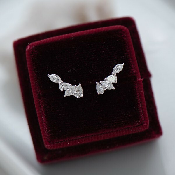 18K Angel Wing Diamond Earring