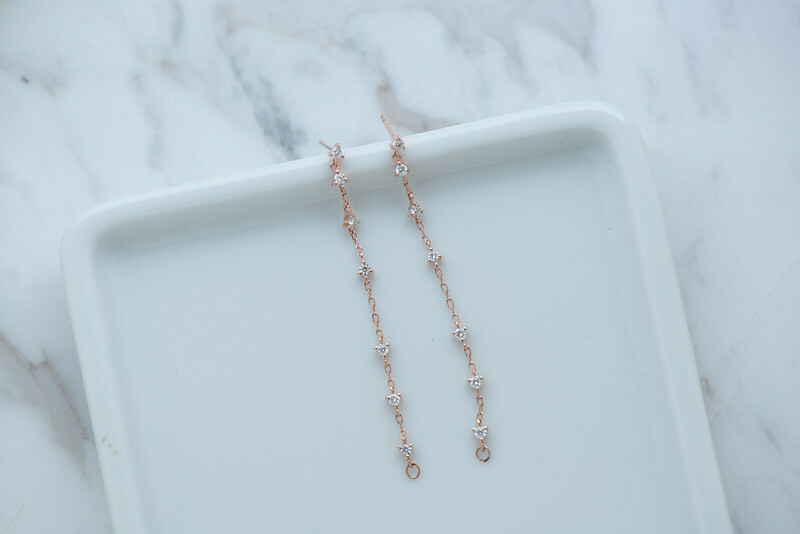 #(R/Y) 18K Diamond Earring {short or long}